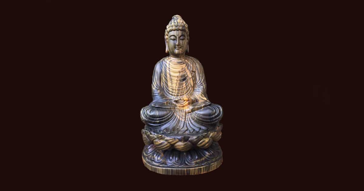 Tượng Phật Thích Ca Gỗ Mun Hoa