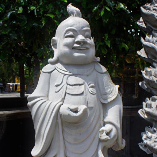 Bàn Thờ Phật Quan Âm Đá Với Nụ Cười Nhẹ Nhàng