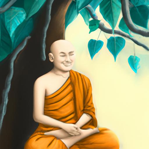 Bức Tranh Phật Thích Ca Thiền Định Dưới Cây Bo-Đi