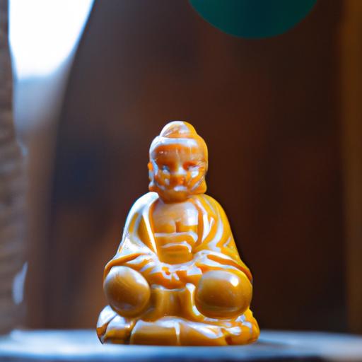 Bức Tượng Phật A Di Đà Nhỏ Trên Bàn Thờ Gỗ