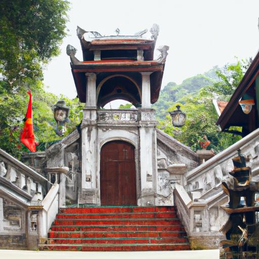 Cổng Chào Đón Vào Chùa Bút Tháp Với Kiến Trúc Truyền Thống Việt Nam