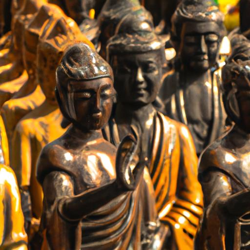 Đàn Tượng Phật A Di Đà Bằng Đồng Lộc Nam Với Nhiều Kích Cỡ Và Tư Thế Khác Nhau