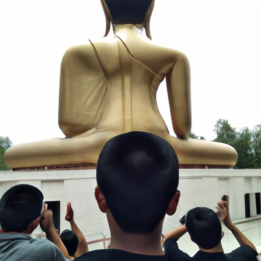 Du Khách Ngắm Nhìn Sự Hùng Vĩ Của Tượng Phật