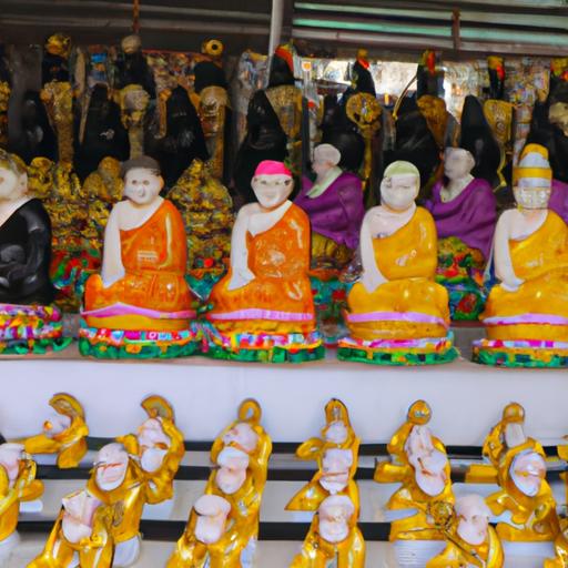 Hàng Loạt Các Tượng 'Tượng Thất Phật Dược Sư Shop Hoa Vo Uu' Đầy Màu Sắc Trong Cửa Hàng