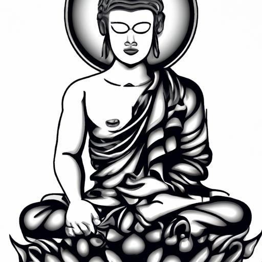 Hình Xăm Phật Ngồi Thiền Với Chi Tiết Và Bóng Đổ Tinh Xảo.