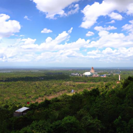 Khung Cảnh Toàn Cảnh Về Vẻ Xanh Tươi Của Khu Vực Xung Quanh Tượng Phật Núi Bà Tây Ninh.