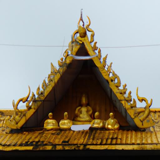 Mái Chùa Với Tượng Phật Vàng Óng