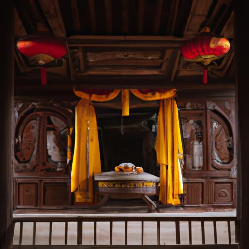 Một Ngôi Nhà Việt Nam Truyền Thống Với Bàn Thờ Ông Hoàng Bảy Nằm Ở Trung Tâm.