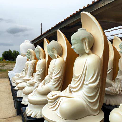 Nhóm Tượng Phật Di Lặc Với Nhiều Tư Thế Và Kích Thước Khác Nhau