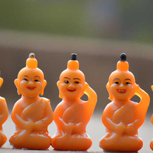 Nhóm Tượng Phật Nhỏ Với Những Tư Thế Và Biểu Cảm Khác Nhau