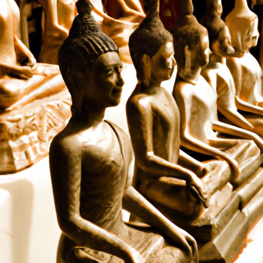 Nhóm Tượng Phật Thái Lan Có Kích Thước Và Tư Thế Khác Nhau
