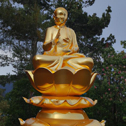 Bức Tượng Tam Thế Phật Ngồi Được Làm Bằng Vàng