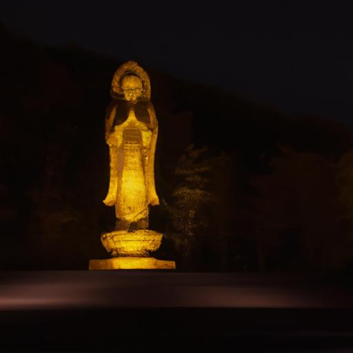 Thời Lượng Về Tượng Phật Quan Âm Được Chiếu Sáng Vào Ban Đêm