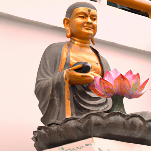 Tượng Dược Sư Phật Cầm Hoa Sen