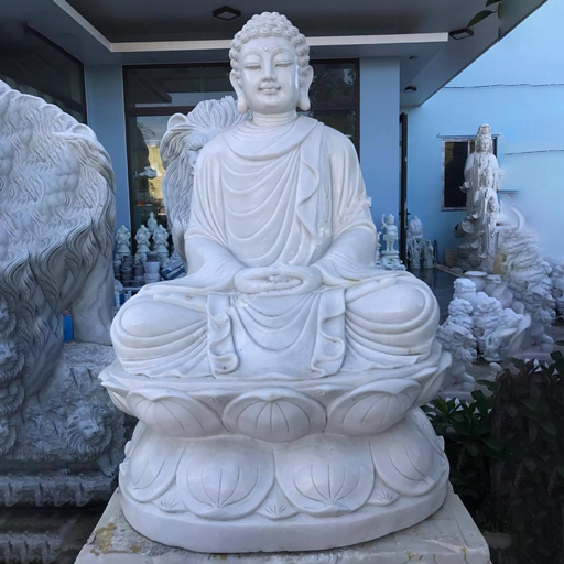 Tượng Phật A Di Đà Bằng Đá Trắng