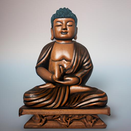 Tượng Phật A Di Đà Đứng Với Tư Thế Thiền.