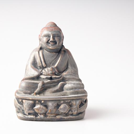 Tượng Phật A Di Đà Nhỏ Bằng Đá Trên Nền Trắng