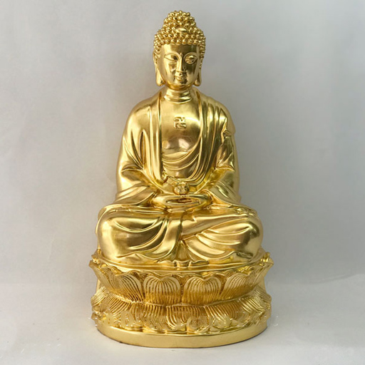 Tượng Phật A Di Đà Bằng Đồng Dát Vàng 