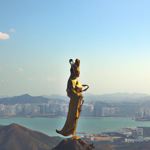 Tượng Phật Bà Trên Đỉnh Núi Bà Đen Nhìn Xuống Thành Phố Dưới Chân Núi