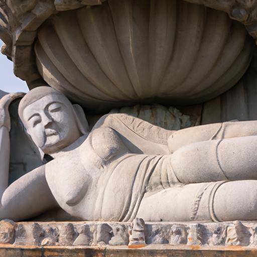 Tượng Phật Đản Sanh Bằng Đá Có Kích Thước Lớn Trong Đền Chùa