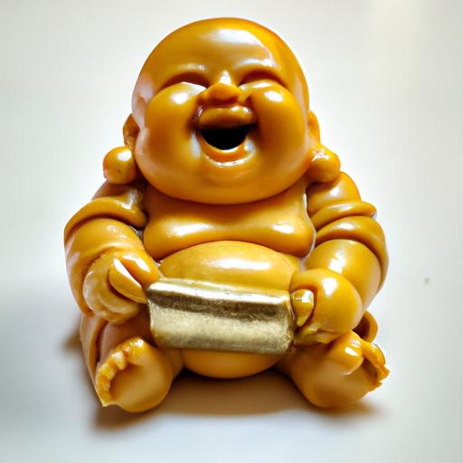 Tượng Phật Di Lặc Bằng Đá Cát Nhỏ Được Phủ Lớp Vàng.