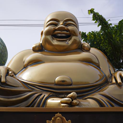 Tượng Phật Di Lạc Đồng Với Bụng To Và Nụ Cười Hạnh Phúc
