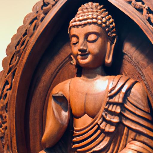 Tượng Phật Di Lặc Gỗ Với Khắc Hoạ Trang Trí Tinh Xảo