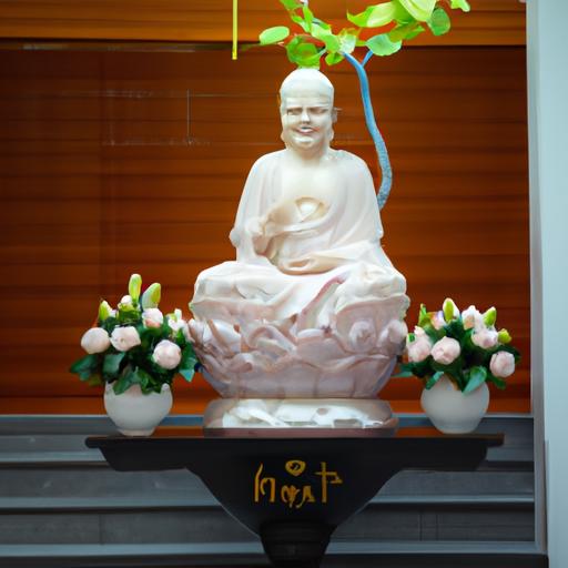 Tượng Phật Dược Sư Lưu Ly Ngồi Trên Chân Đế Sen