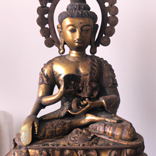 Tượng Phật Gỗ Đẹp Được Hoàn Thiện Màu Vàng Rực Rỡ