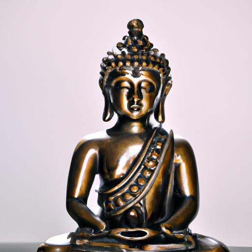 Tượng Phật Kim Loại Với Họa Tiết Tinh Xảo Và Lớp Mạ Vàng.
