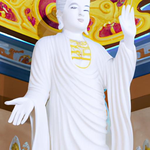 Tượng Phật Quan Âm Bằng Sứ Thật To Với Khuôn Mặt Bình An