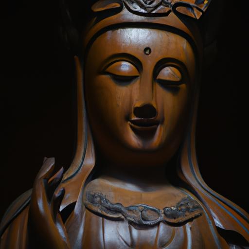Tượng Phật Quan Âm Bồ Tát Bằng Gỗ Thủ Công Với Biểu Cảm Thanh Tịnh