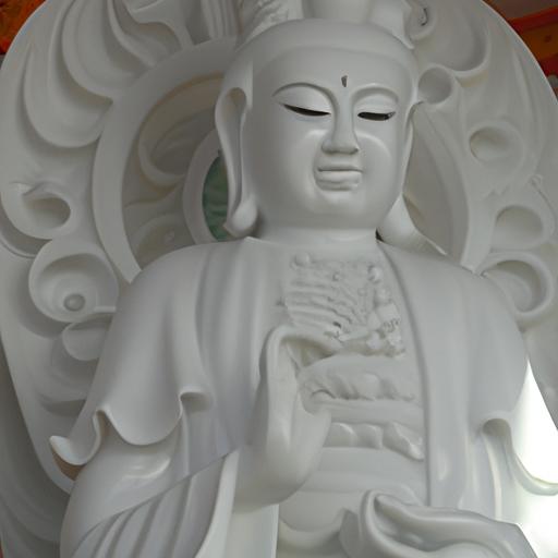 Tượng Phật Quan Âm Đá Hoa Trắng Chi Tiết