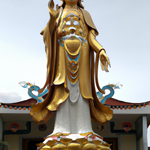 Tượng Phật Quan Âm Đứng Trong Chùa