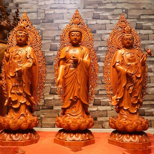 Tượng Phật Tam Thế Bằng Gỗ