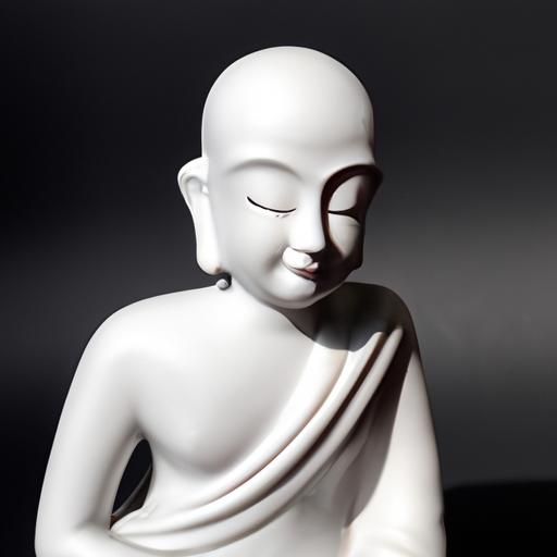 Tượng Phật Thích Ca Bằng Sứ Màu Trắng Với Tư Thế Thiền Định