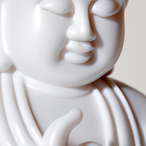 Tượng Phật Thích Ca Bằng Sứ Trắng Với Chi Tiết Tinh Xảo Được Chụp Cận Cảnh