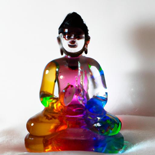 Tượng Phật Thủy Tinh Với Diện Mạo Trong Suốt Và Màu Sắc Cầu Vồng.
