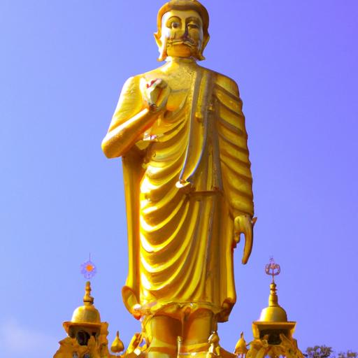 Tượng Phật Vàng Đứng Cao Và Hùng Vĩ