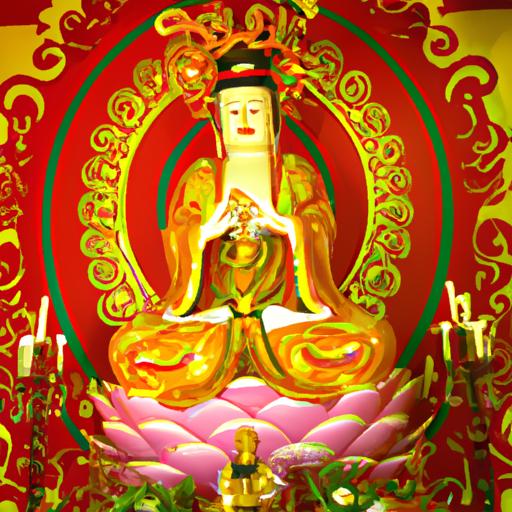 Tượng Tam Thế Phật Ngồi Sặc Sỡ Với Những Họa Tiết Và Thiết Kế Tinh Xảo