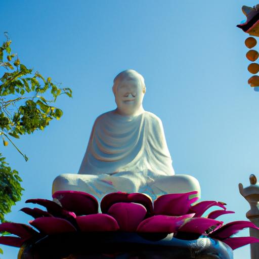 Tượng Phật A Di Đà Trên Chân Đế Sen