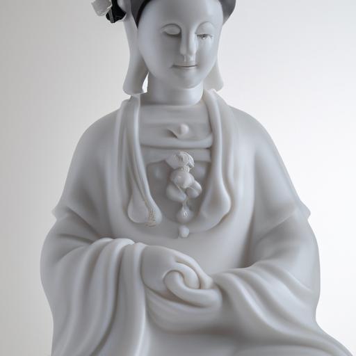 Tượng Phật Bà Quan Âm Bằng Gốm Với Nụ Cười Bình Yên