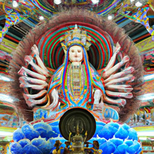 Tượng Phật Bà Quan Âm Nghìn Mắt Nghìn Tay Tuyệt Đẹp Được Đặt Tại Đền Thờ Lớn