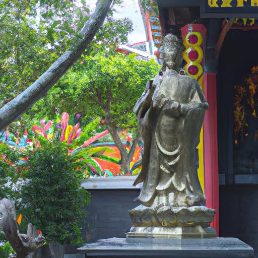Tượng Phật Bà Quan Âm Đồng Lớn Trong Sân Đình.