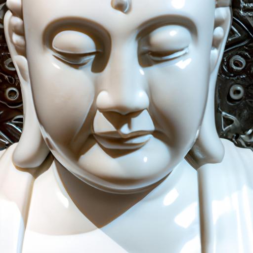 Hình Ảnh Từ Gần Của Tượng Phật Dược Sư Bằng Chất Liệu Composite, Thể Hiện Các Chi Tiết Tinh Xảo Và Bề Mặt Mịn Màng