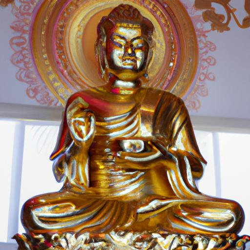 Bức Tượng Tam Thế Phật Mạ Vàng Với Chi Tiết Tinh Xảo, Thể Hiện Sự Cao Quý Và Trang Nghiêm.